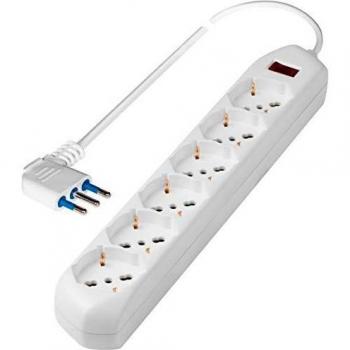 Presa multipla pluristandard Poly Pool 6 prese bianco