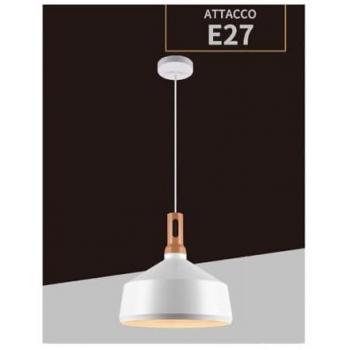 Lampadario industriale a sospensione in metallo E27 bianco