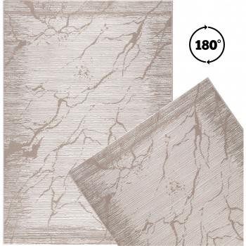 Tapis Abstrait Courtes Mèches Beige 80x150