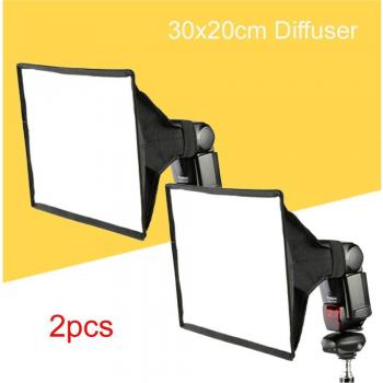 2 Stück Softbox Diffusoren 30x20 cm für Speedlite Blitz