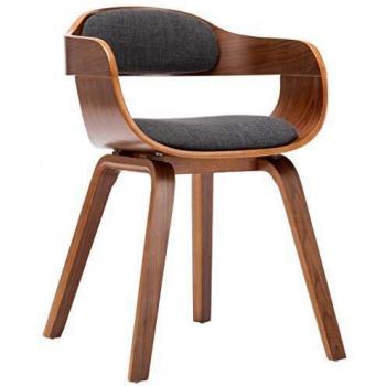 Silla de Comedor Gris Oscuro vidaXL con Tela y Madera