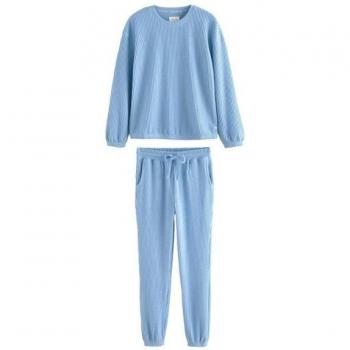 Pyjama 2XL Bleu en Waffle Confortable
