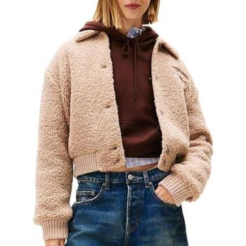 Tommy Jeans – TJW TEDDY VARSITY BOMBER Plüschjacke, XS