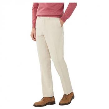 Hackett London Men's Beige Cotton Linen Chino Trousers, Size 36W/32L