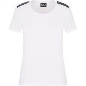 Camiseta EA7 para Mujer con Diseño Tape Blanco