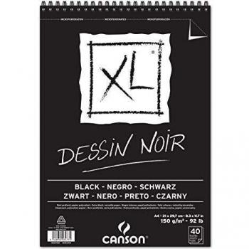 Bloc dessin noir xl a4 40h 150g microperforado