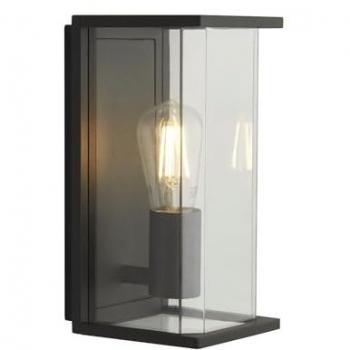 Lampe d’extérieur murale aluminium, 27 cm haute, finition gris foncé – E27 IP44