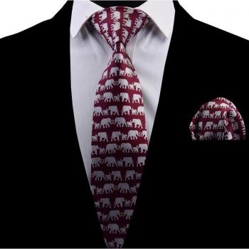 Corbata de Seda con Estampado de Elefante