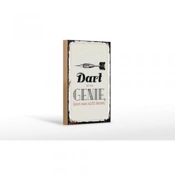 Dekoratives Holzschild Dart Genie 12x18 cm