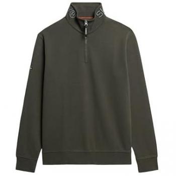 Superdry Utility Logo Henley (Half Zip, Black)