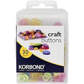 Assorted Craft Buttons – 90 Brightly Colored Pieces