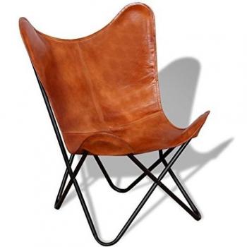 Butterfly-sessel Braun Echtleder