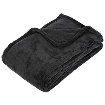 Plaid microfibre gris foncé