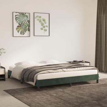 Lit double Vert foncé 160x200 cm Velours