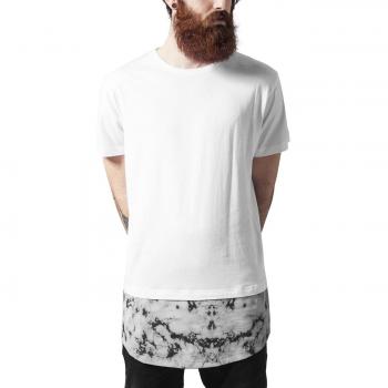 Camiseta de Hombre Urban Classics Long Shaped Marble, Color Blanco, XL