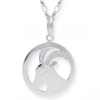 JuwelmaLux Steinbock‑Zirkonia‑Schmuck, silberner Anhänger (Einzelstück)