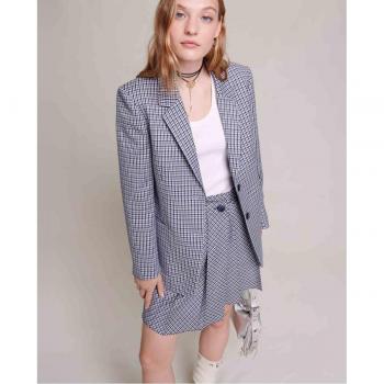 Maje Tailored Wool‑Blend Blazer, Deep Blue, S36