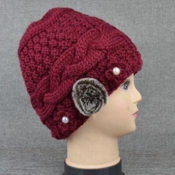 MAERSHEI Women's Floral Knit Hat for Winter