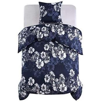 Set copriletto floreale 140x200 Blu Scuro