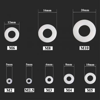 Almi 550 Rondelles nylon M2 M2.5 M3 M4 M5 M6 M8 M10