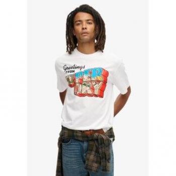Travel Postcard Graphic Tee – Superdry, Male S, Short Sleeve