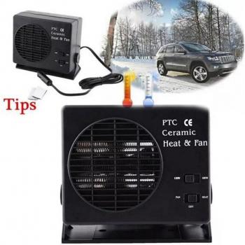 12V Mini Car Air Conditioner 2-in-1 Fan and Heater 300W Quick Defroster