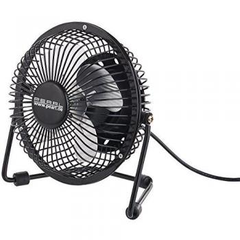 PEARL Tragbarer Mini USB Ventilator, Vollmetall, 360° neigbar, 2,5 W, Ø 15 cm