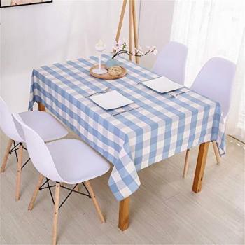 Zklttca Karierte Tischdecke – 140 x 140 cm, Leinen, wasserdicht