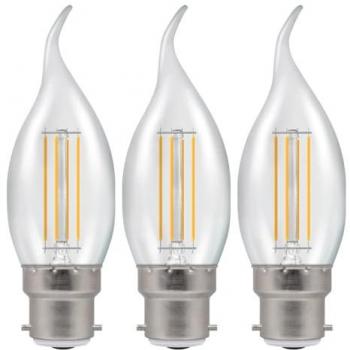 Crompton 2.2W LED Candle Lamp B22 Warm White Clear Bundle