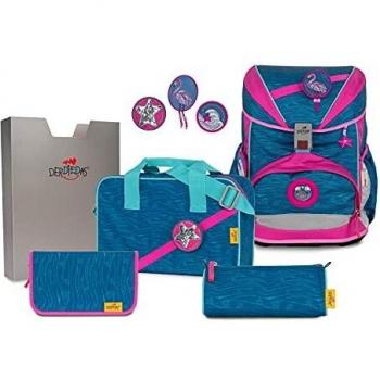 Karibik‑ErgoFlex Button‑Set für Schulranzen – 5 Stück – 38 cm