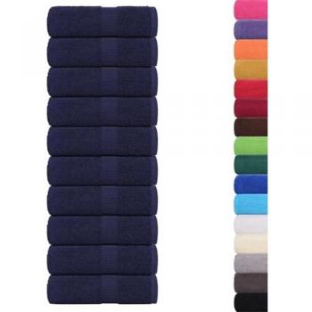 Toalhas VidaXL em Sabonete – Pack de 10 (Azul Marinho, 30cm x 30cm, 360gsm)