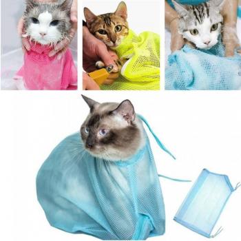 Sac de lavage pour chat avec maintien pour toilettage