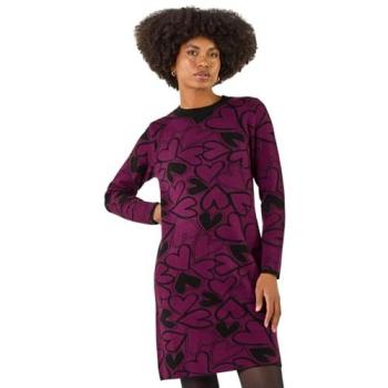 Robe Roman en maille jacquard violet taille 48