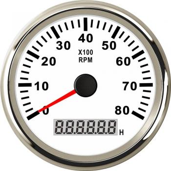 LCD Rev Counter 85mm 0-8000RPM Blue Backlight for Vehicles