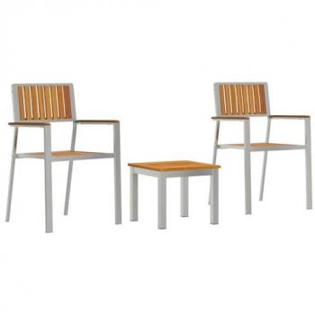 Outdoor Acacia Dining Ensemble – 3 Piece Set