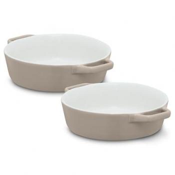 Tower Nattura Dual Stoneware Round Bakeware – Beige & Cashmere Variant