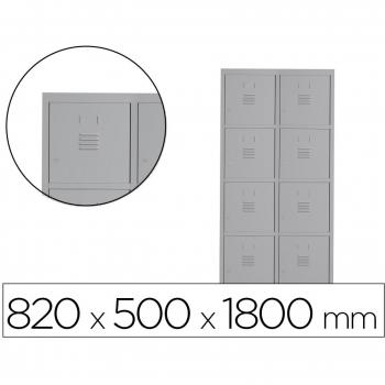 Armario Rocada 400 2 módulos 4 puertas gris 820x500x1800 mm