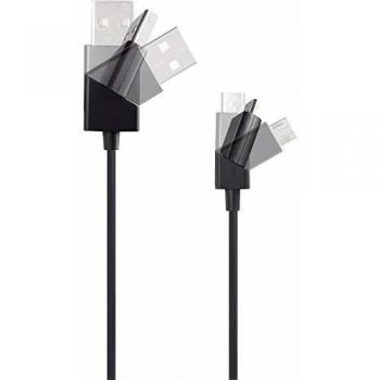 USB-Kabel Renkforce USB 2.0 Typ A zu Micro B Stecker 1 m Schwarz RF-3376020