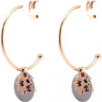 Lily Étoile: Criollos de Acero Rosado Dorado y Gris, 25 mm × 12 mm, con Toque Brillante