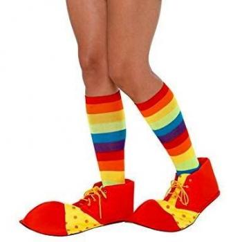 Cubrezapatos de payaso color rojo y amarillo Talla única