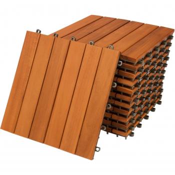 Dalles de terrasse en bois d'acacia 11x 30x30 cm