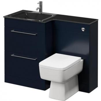 Venice Square Toilet Suite with Anthracite Glass Basin
