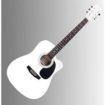 Guitare classique électro-acoustique Classic Cantabile WS-10WH-CE – blanche – ensemble complet