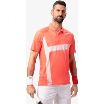 Polo Lacoste Tennis Hombre Coral-White