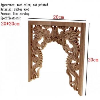 RUNBAZEF Floral Wood Carved Corner Applique