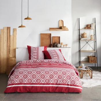 Housse de couette coton flanelle rouge 220x240cm