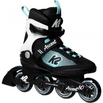 K2 Ascent 80 Inline‑Skate Damen – 36,5 (Schwarz/Weiß/Türkis)