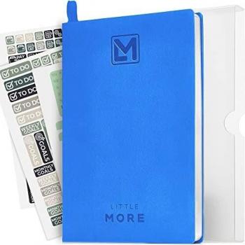 Vegan Leather A5 Daily Planner, Undated, Protect Box, 5.5”x8.5, Royal Blue Edition