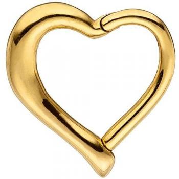 Herz Segmentring Edelstahl goldfarben beschichtet Scharnier Ringstärke 1,2 mm