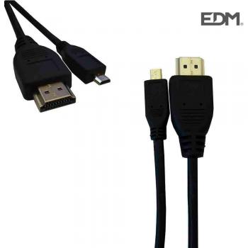 Edm Cable HDMI a Micro HDMI Alta Velocidad 1m Macho a Macho